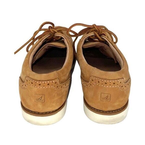 Sperry Top-Sider Light Tan Leather Wing-Tip Oxfords Men Size 9.5 M - Picture 6 of 9